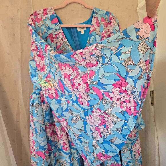 NWT Blue and Pink 60s Babydoll Spring Dress - Picture 5 of 7